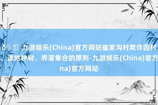 🦄九游娱乐(China)官方网站崔家沟村欺诈因村制宜、适地种树、乔灌集合的原则-九游娱乐(China)官方网站