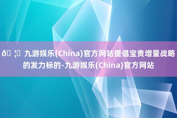 🦄九游娱乐(China)官方网站提倡宝贵增量战略的发力标的-九游娱乐(China)官方网站