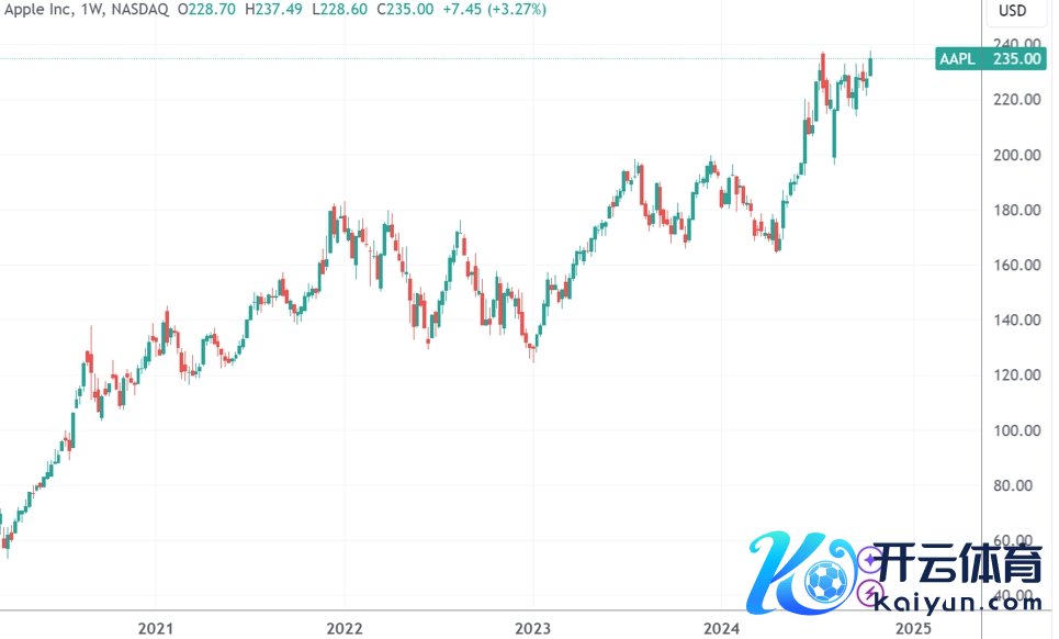 （苹果公司日线图，起头：TradingView）